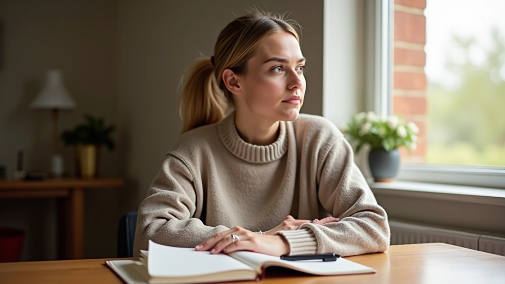 Person der skriver daglige noter og refleksioner i journal for at spore positive mindset udvikling